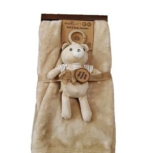 Dreamgro Baby Blanket & Plush Buddy Bear Dream Gro NEW Tan